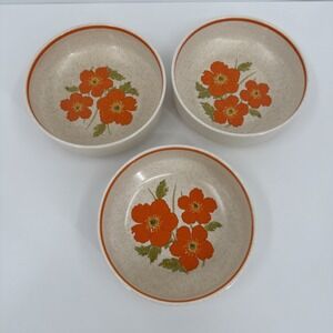 Lenox Fire Flower Cereal Bowl 303560 Set Of 3 Discontinued Orange Floral Hippie